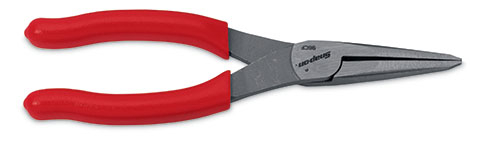 8 Long Nose Pliers with Cutter and Side Fastener (Red), 196ANCF