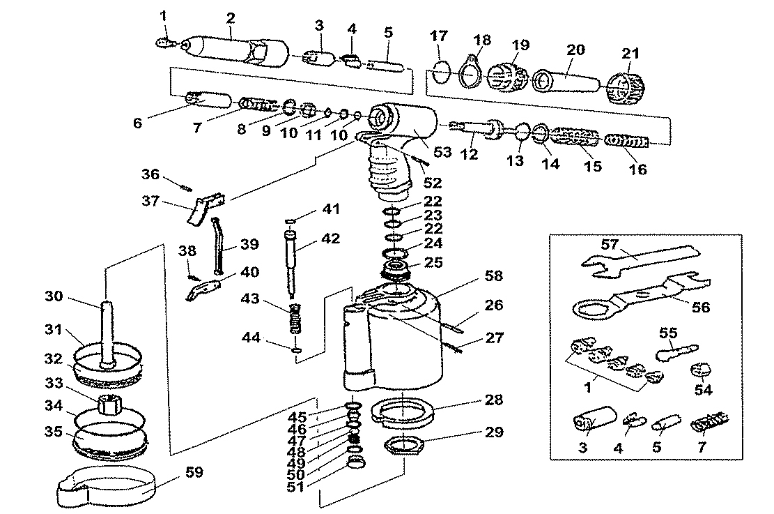 Rivet Tool, Pneumatic/Hydraulic