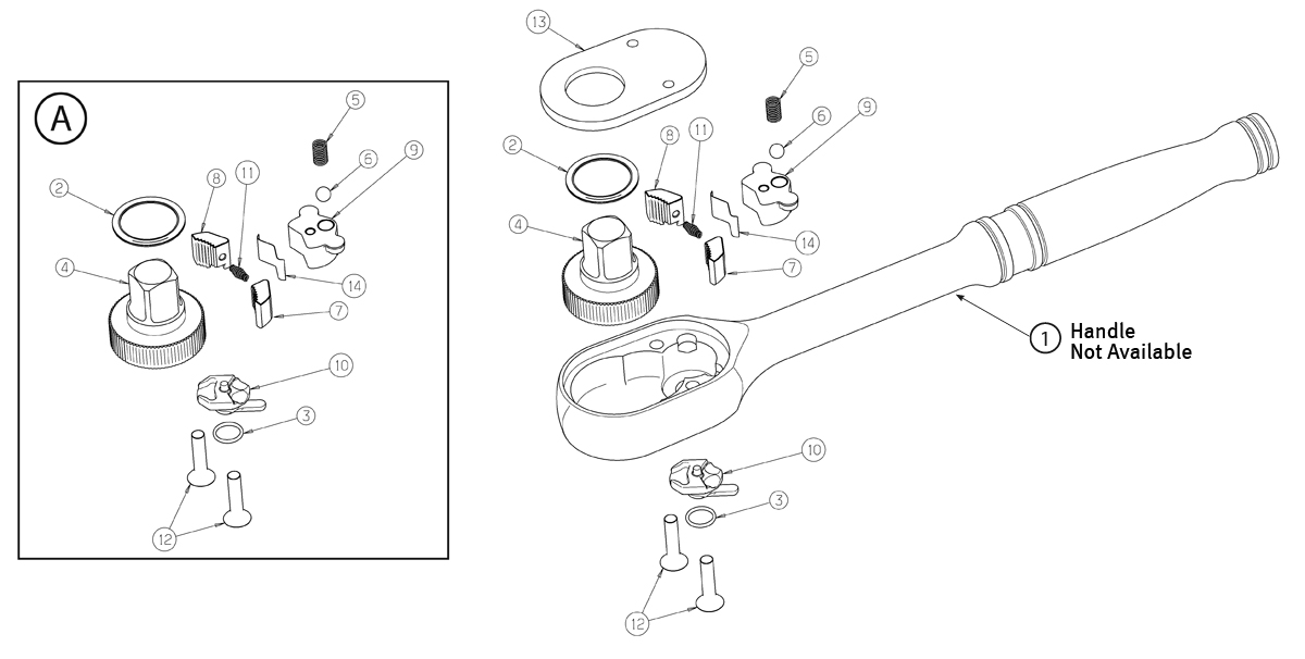 Ratchet, Dual 80®, Standard Handle, 1/2" drive, 10 5/16"