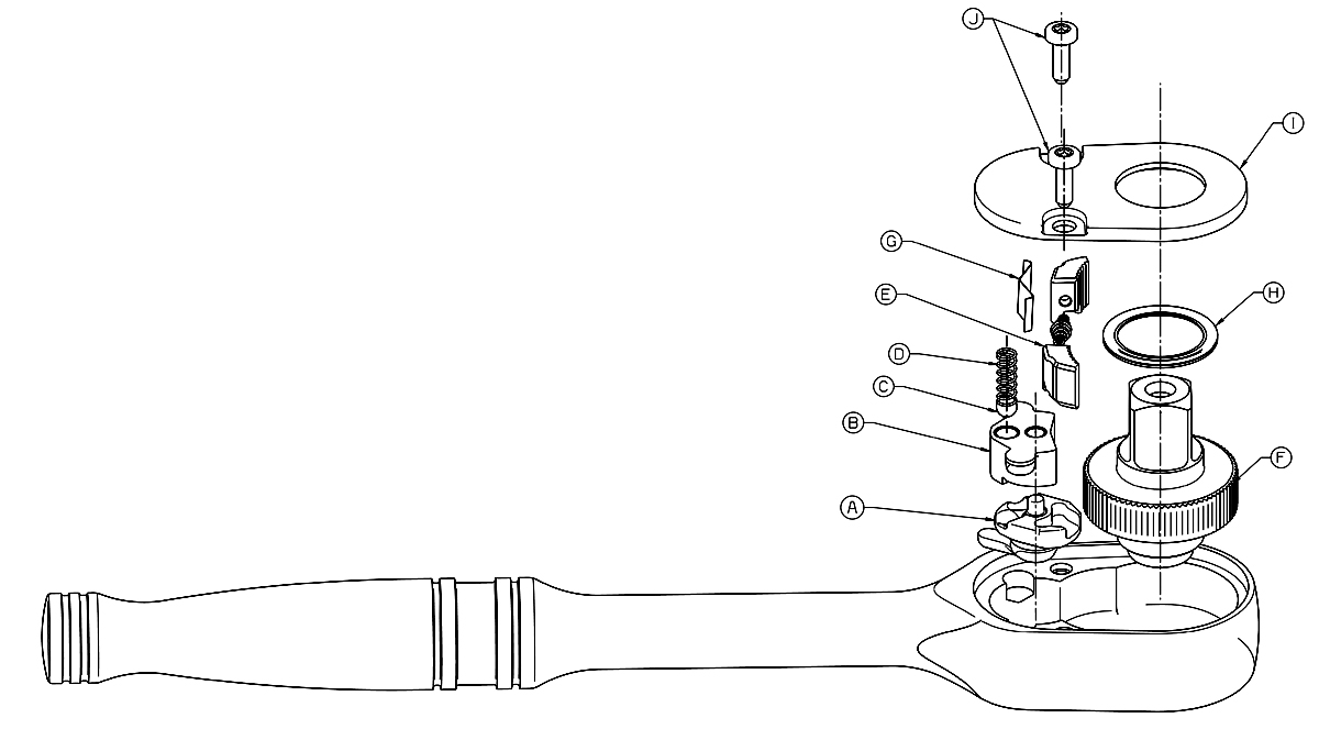 Ratchet, Quick Release, 1/2" drive