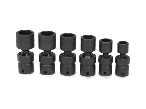 6 Pc 14 Drive 6 Point Metric Flank Drive® Shallow Impact Swivel Socket Set 7243