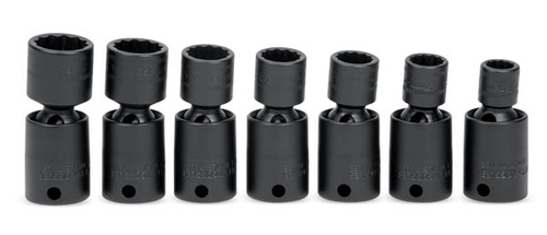 Set, Socket, Metric, Impact, Shallow Swivel, 12-Point (7 pc)