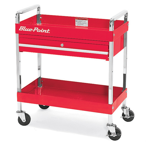 Roll Carts Blue Point Roll Cart 2 Shelves Locking Drawer Blue Point