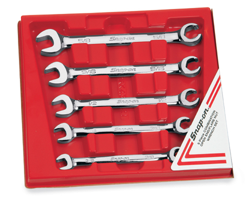 5 pc 6-Point SAE Open End/Flare Nut Wrench Set (3/8–5/8