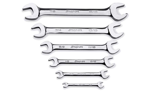6 pc SAE Standard Open End Wrench Set (1/4–5/16, 3/8–7/16, 1/2–9/16, 5/ ...