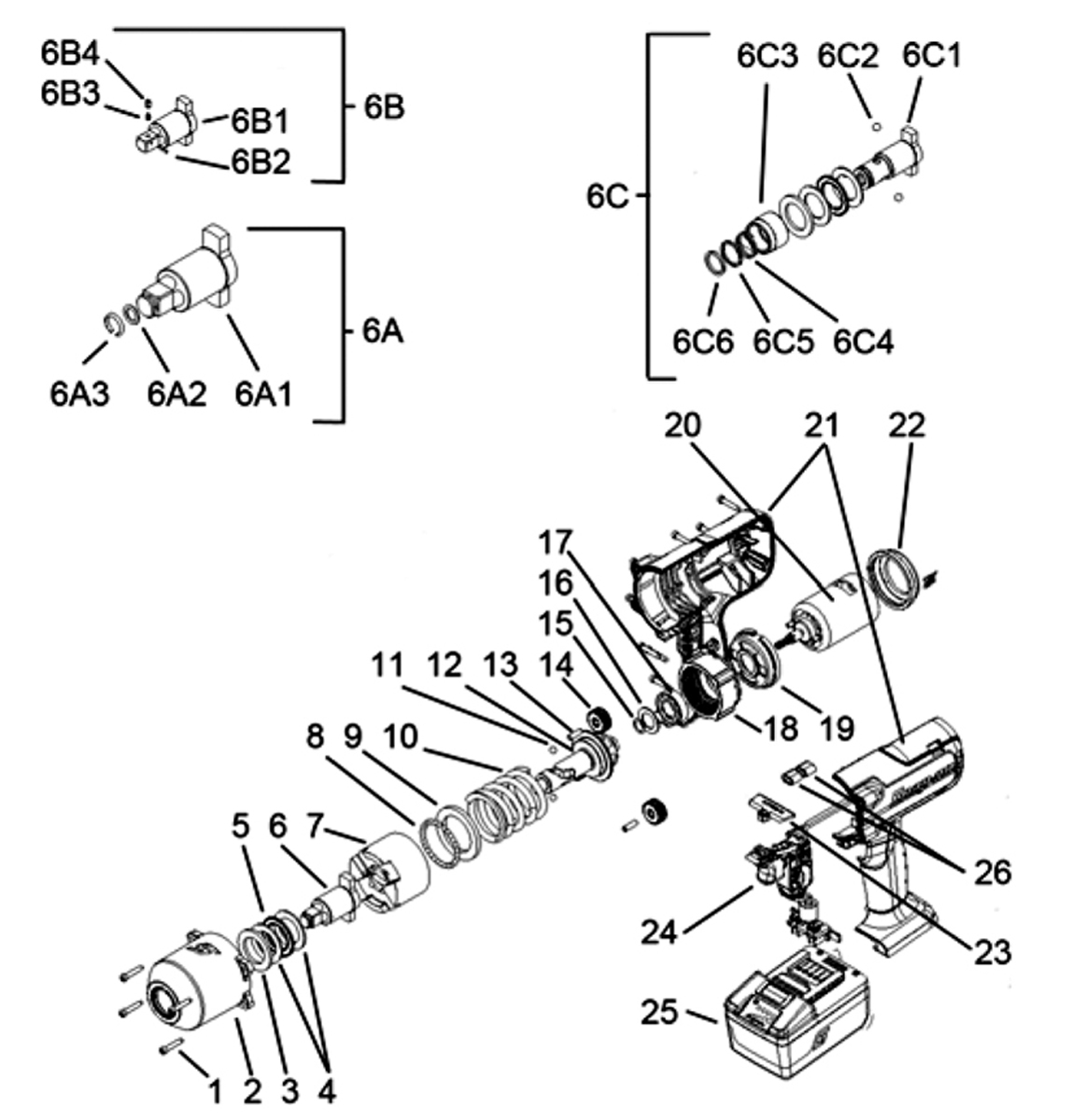 1/2" Drive 18 V Lithium Cordless Impact Wrench