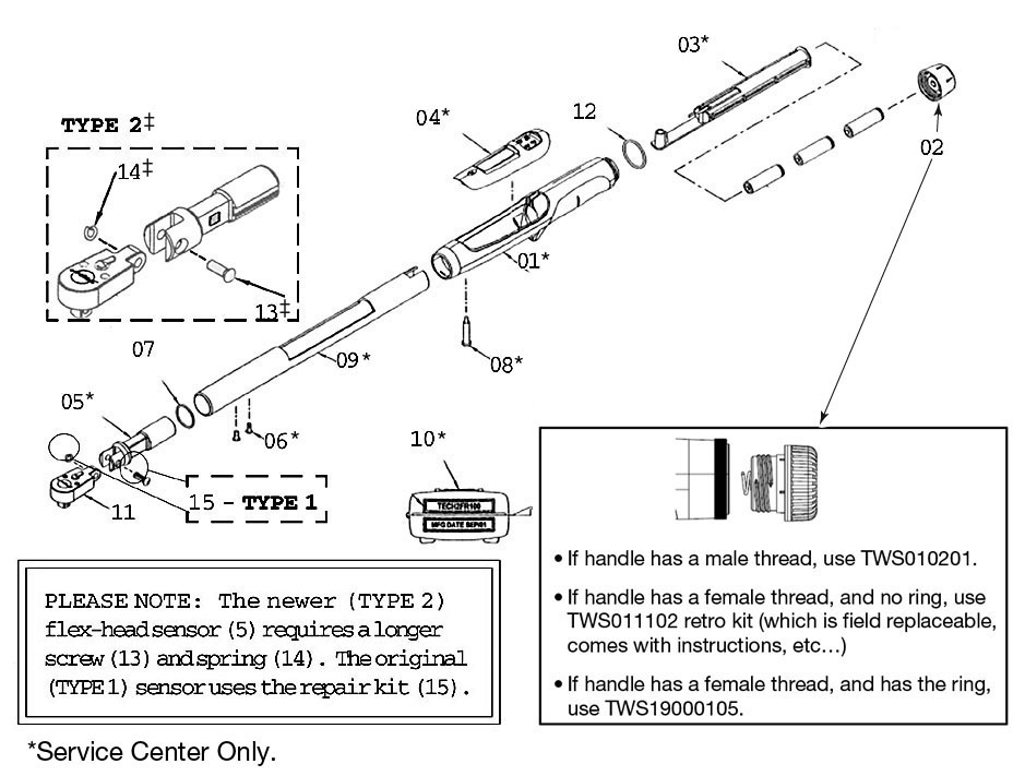 Torque Wrench, Electronic, Techwrench®, Flex Ratchet, 5 to 100 ft. lbs ...